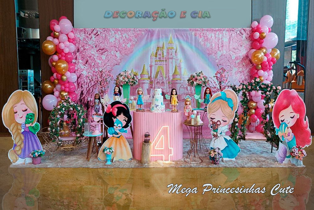 MEGA PRINCESINHAS CUTE – Princesas / Branca de neve / Rapunzel / Cinderela / Peq. Sereia